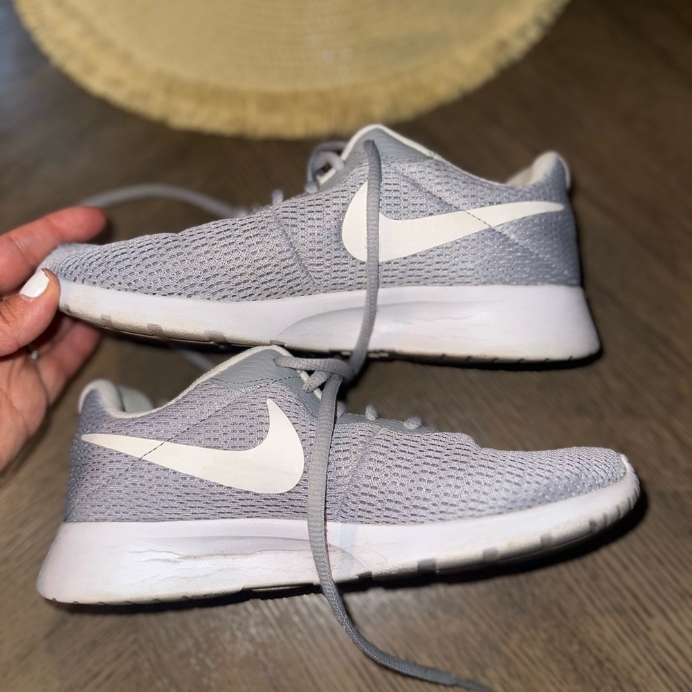 Nike Light Gray Mesh Sneakers with White Logo